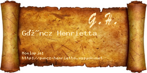 Güncz Henrietta névjegykártya